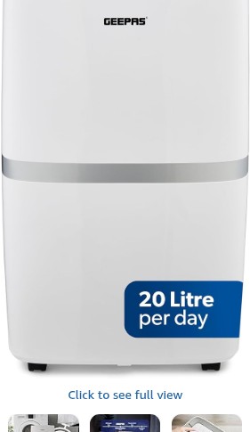 GEEPAS 20L/Day Dehumidifier Portable Compressor for Home Bedroom Bathroom